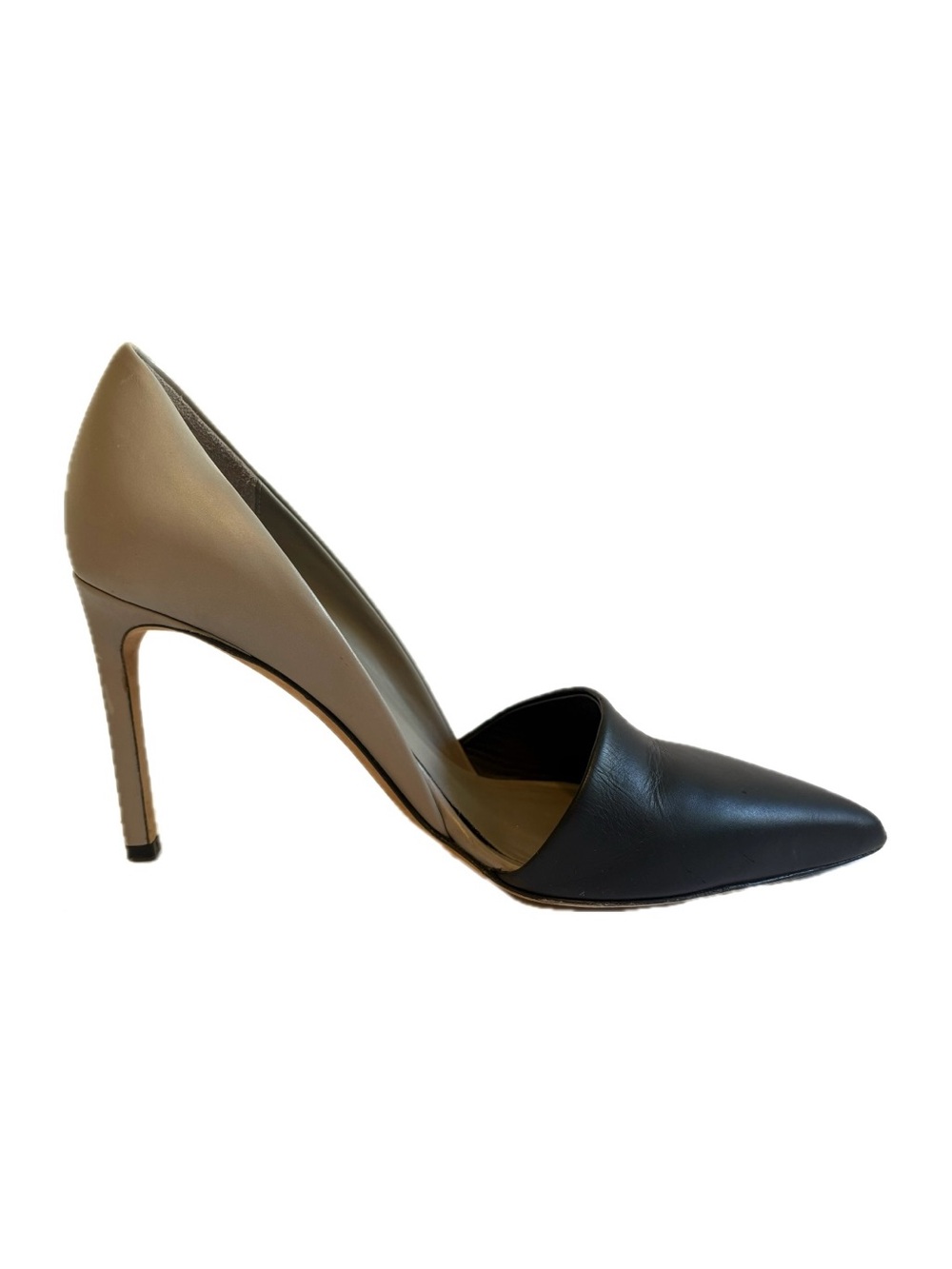 Vince Orsay Two-Tone Black and Taupe Pointed Toe Stiletto Pump Size 8
